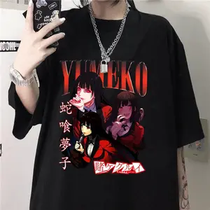Women's new Kakegurui Harajuku pattern printed T-shirt women's anime Y2K round neck short sleeve shirt  L961 HSY