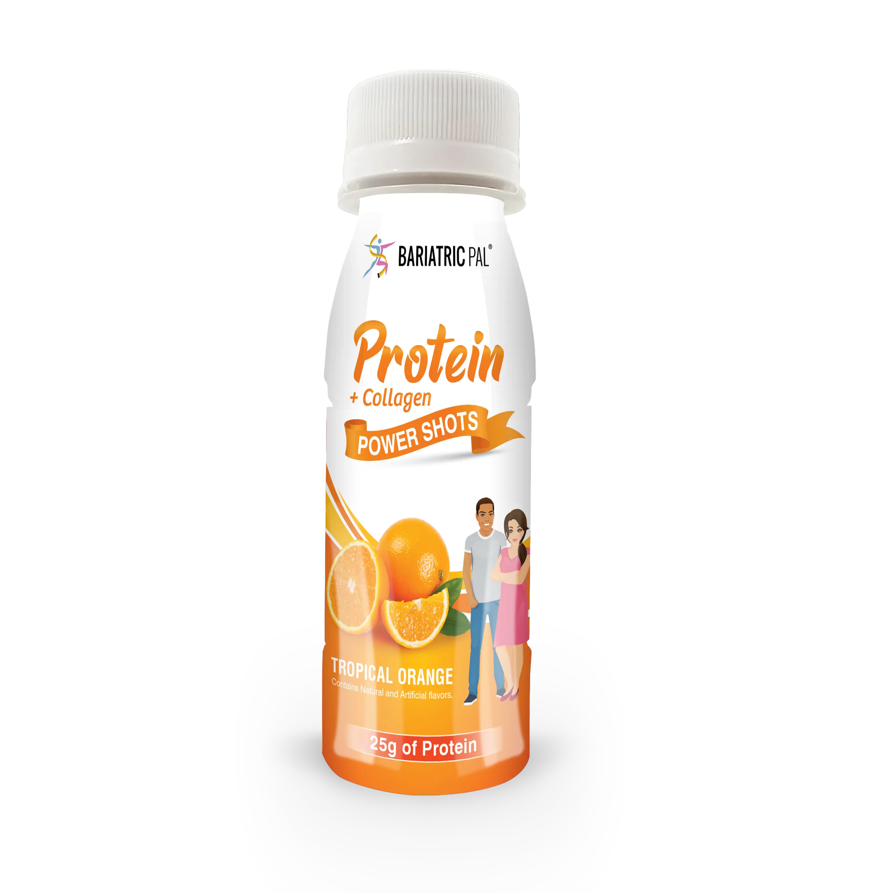 BariatricPal 25g Whey & Collagen Complete Protein Power Shots - Tropical Orange