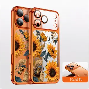 Watercolor Sunflower Style Phone Case for iPhone 17 AIR 17 PRO 16 PRO15 PRO MAX 14 PLUS 13 PRO 12 11 PRO XS MAX X XR Plus  Shockproof Protective Cover Full Protection Anti-DropSolid color large-pore