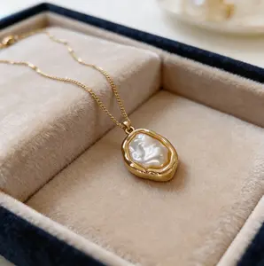 Stylish Baroque Irregular Pearl Necklace |   Minimalist Elegant Design for Daily Commute, Perfect Gift