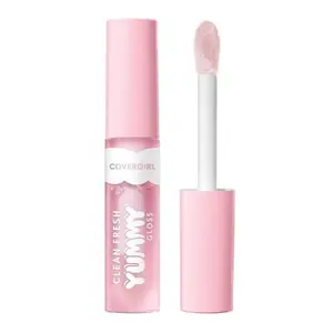 COVERGIRL Clean Fresh Yummy Lip Gloss, Sheer, Natural Scents, Vegan Formula - 100 Let's Get Fizzical, 0.33 fl oz