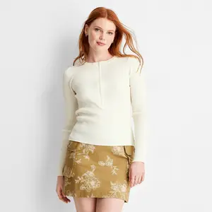 Women's Crewneck Zip-Front Sweater - Future Collective