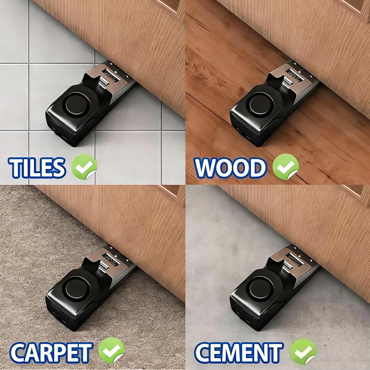 Door Stop Alarm ,Dual Door Stopper with 120db Loud Protection Security Door Tool,Door ​Security Devices Pocket Door Stopper Self Defensey Tools for Hotel Travel Home Apartment House(Black)