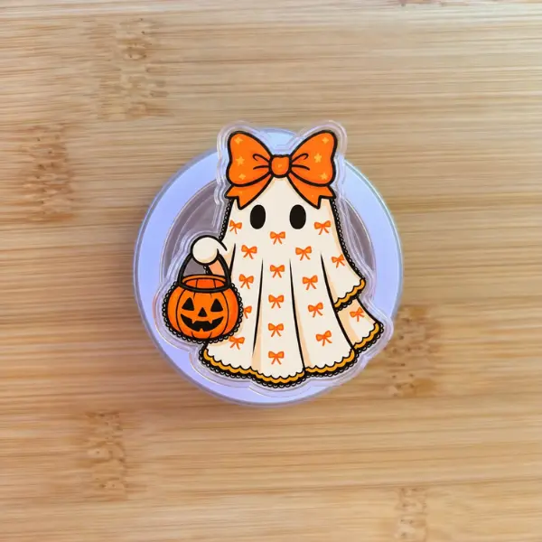 Cute Doodles Ghost MagSafe Phone Grip, Adorable Halloween Ghost Magnetic PopSocket, Bow Ghost Pumpkin Phone Grip, Spooky Season Phone Accessory, Cute Halloween Gift Idea