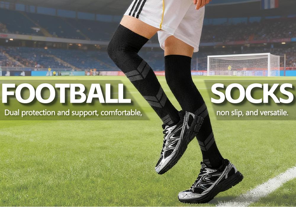 Men’s professional soccer socks, 3-pack—not only offering professional anti-slip cushioning but also featuring sweat-wicking breathable mesh, plus sports socks with a moisture-absorbing towel sole for strong support and breathability.