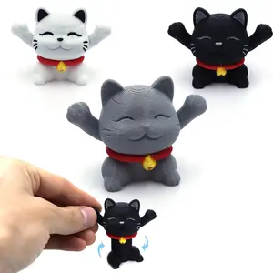 3D Printed Mini Maneki-Neko Figurine, Adorable Lucky Charm Decor, Creative Home Ornament, Perfect Gift Idea