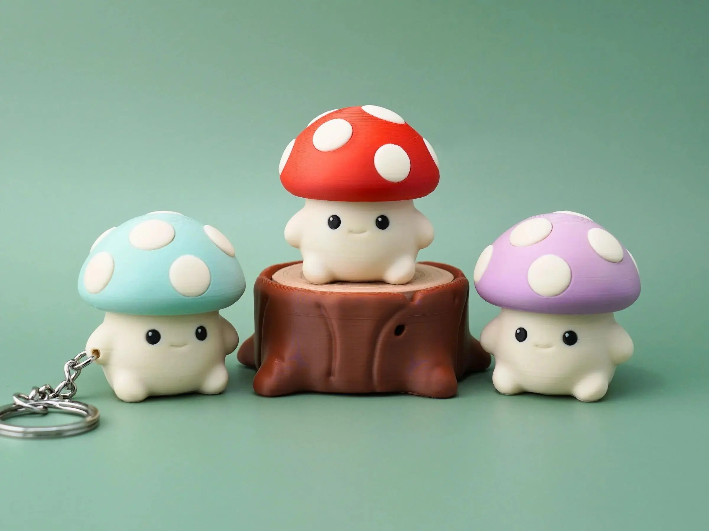 Cute Small Polka Dot Mush Baby Mushroom Clicker, Home Decor Statue Figurine