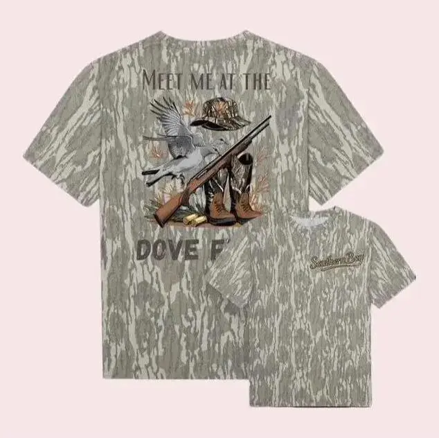 Mossy Oak Dove Hunting Shirt, Meet Me at the Dove Field Tee, Camo Hunting Gift for Men, Original Camouflage Apparel, Outdoorsy Hunter Gift