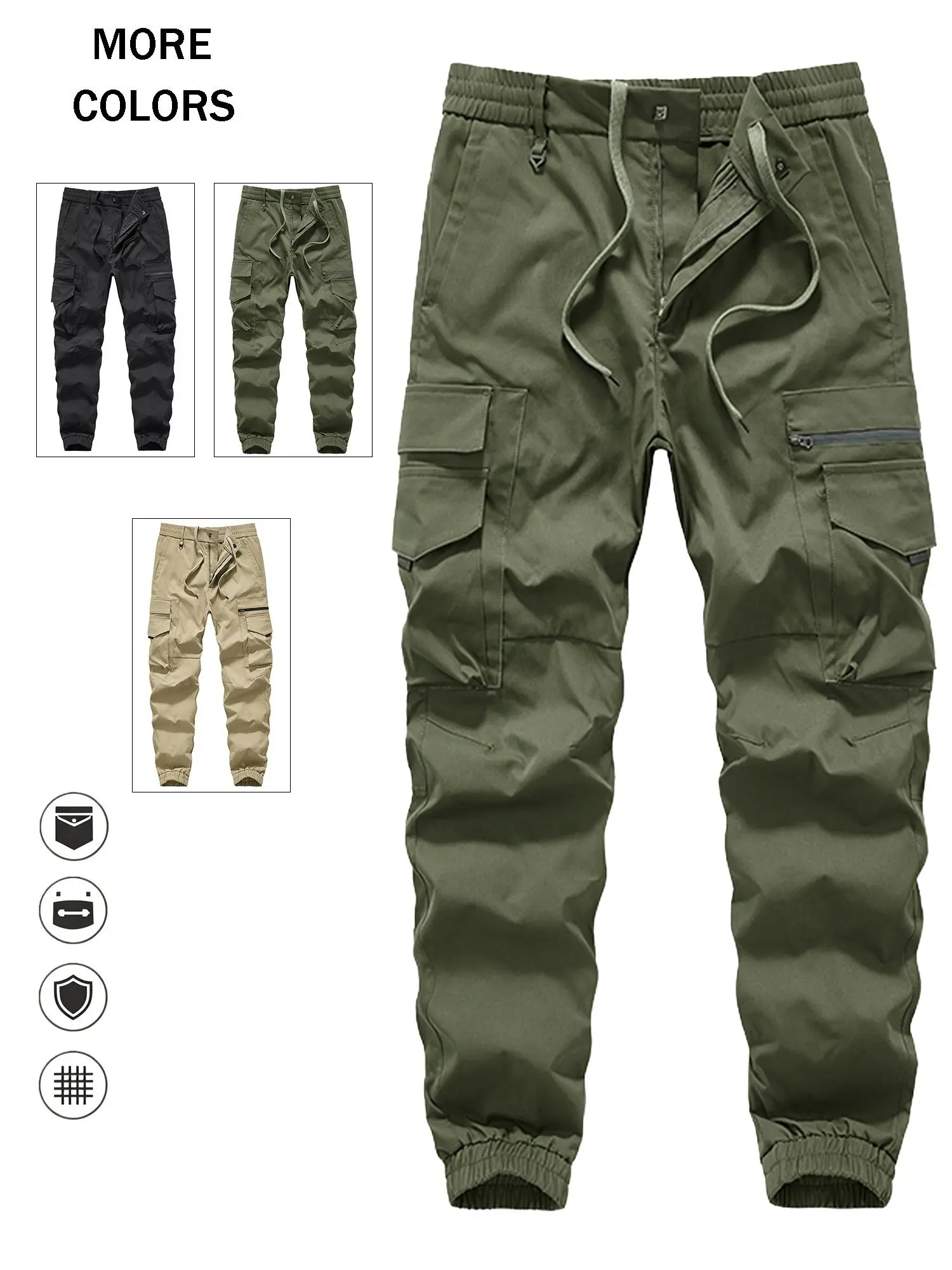 Men's Paratrooper Cargo Pants - Loose-Fitting, All-Season Menswear, Casual Stylish American High Street Brand Sporty Workwear