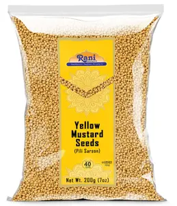 Rani Yellow Mustard Seeds Whole Spice 7oz (200g) ~ Ideal for Pickling, Dressing and Making Ground Mustard for Cooking, All Natural | Vegan | Gluten Friendly | NON-GMO | Kosher | Indian Origin