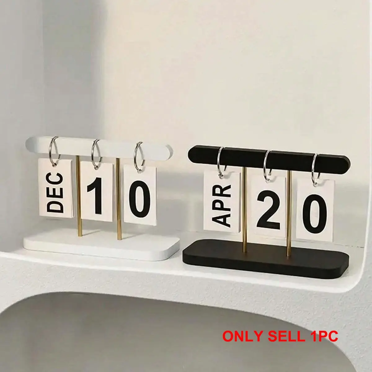 Nordic Style Luxurious Flip Page Calendar Design Desk Ornament, Home Living Room Hallway Office Desktop Wine Cabinet Decoration