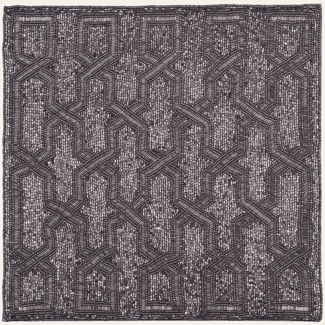 Beaded Charger Plates – Handmade Embroidered Placemats Set | Elegant Dining Decor 15 Inch