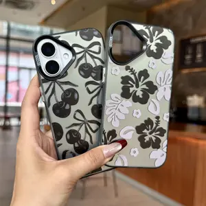 Cherry Flower iPhone 16 15 14 13 12 11 Pro Max Case Premium Silicone Shockproof Protective Casing for iPhone 16 15 Plus Full Body Protection Cellphone Smartphone with Precise Cutting and High Quality Material