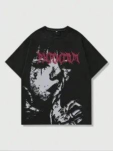 Men's Regular Fit Skull Print Graphic Tee, Casual Streetwear Comfy Round Neck Short Sleeve T-shirt for Daily Wear, Casual Street Style, Men's Sleepwear & Loungewear for All Seasons, Menswear