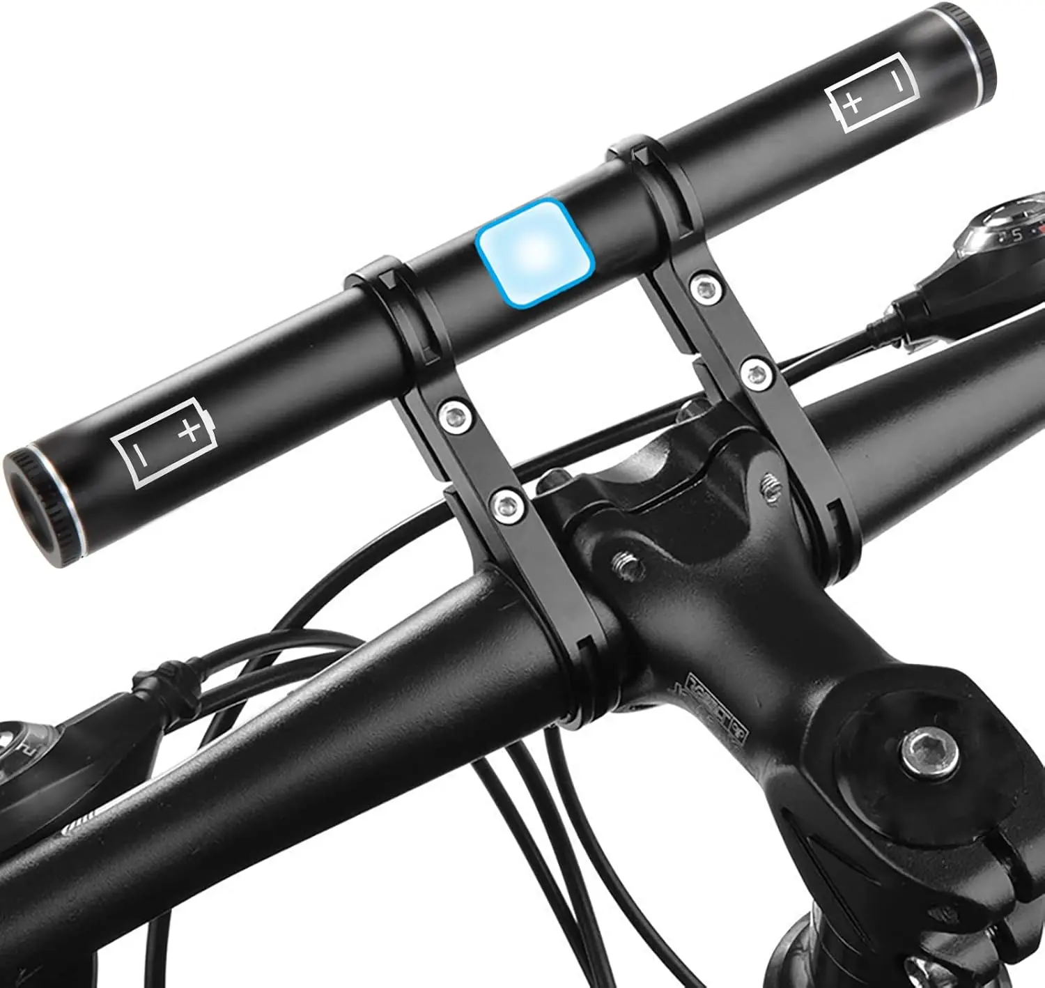 USB Rechargeable Bike Handlebar Extender,7.8in Bike Handlebar Extension and Built-in 3000mAh Bike Phone Charger, for Holding Bike Speedometer, Phone Mount Holder and Bike Lights
