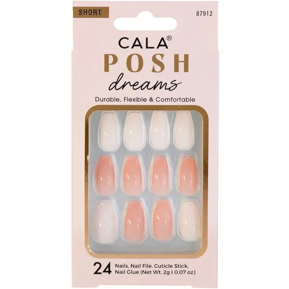 CALA Posh Dreams | Medium Coffin Peach Press On Nails