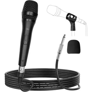 ON55 Wired Microphone for Singing - Mic Clips, Metal Female, /Off , 16.4ft XLR  - Condenser Dynamic Mic for Karaoke Machine, AMP, Speaker, Parties
