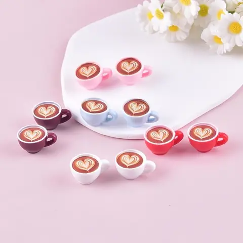 Cute Coffee Cup Design Hanging Ornament, Resin Pendant for DIY Jewelry and Keychain Crafts, Keychain Bag Pendant, Home Decor, Party Decor, Festival Decor Tool, Keychain For Bags