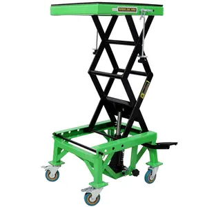 300,350 lbs Hydraulic Motorcycle Scissor Jack Lift Foot Step Wheels for Small Dirt Bikes,ATV Dirt Bike Scissor Stand With 4 Wheels,Green