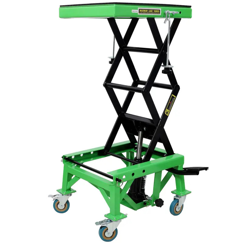300,350 lbs Hydraulic Motorcycle Scissor Jack Lift Foot Step Wheels for Small Dirt Bikes,ATV Dirt Bike Scissor Stand With 4 Wheels,Green, Jack Stand
