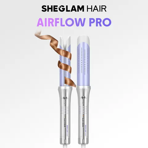 SHEGLAM HAIR One Touch Airflow Styler Pro | Auto Rotating Curling Iron |1/1.25 Inch Curls | 360° Cooling Airflow | 5-Level Temps | Anti Scald | GlossPro Ceramic Coating | Less Damage | Bouncy & Long Lasting Curls #automatic curling iron #girly essential,,