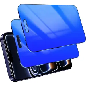 2 Pack Privacy Screen Protector for iPhone 17 Pro Gradient Colorful for iPhone17 Pro Tempered Glass Anti-Spy Full Coverage Easy Installation Frame Anti-Scratch (6.3 inch Blue)