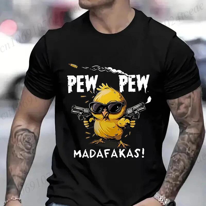 Pew Pew Chickens Funny Chicken Meme T-Shirt, Sarcastic Humor Graphic Tee