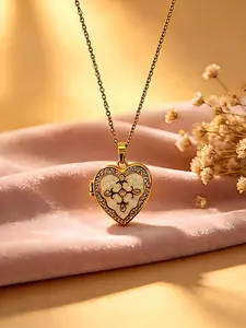 Heart Pendant Necklace, Adjustable Clasp, Simple High-End Design, Non-Fading, Collarbone Chain, All Seasons Wear