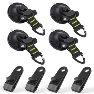 Camping Suction Cup Hooks, Heavy Duty Suction Hooks, Portable Suction Cup Hangers, Camping & Hiking Gear