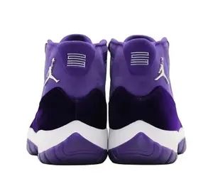 Brand New With Complete Shoe Box Matte Purple Fabric Dark Purple Velvet High Top Retro Basketball Trainers White Cushioned Midsole Purple Rubber Outsole Shock Absorbing Non Slip Street Sports Daily Walking Sneakers