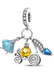 Pumpkin Carriage & Crystal Shoe Pendant DIY Jewelry Making Kit, Diy Pendants, Ideal Gift for Girlfriend on Valentine's Day/birthday, All Seasons Casual Style