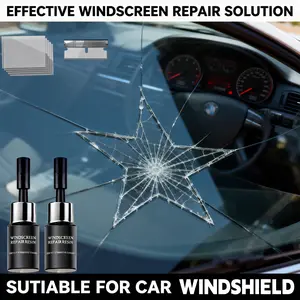 Universal Cracks Gone Glass Repair Kit, 2026 Latest Upgraded Windshield Crack Repair Kit for Car Chips and Cracks, 2 Bottles Glass Crack Repair Liquid for Automotive Windscreen Tool