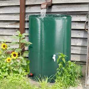 100 Gallon Folding Rain Barrel Water Collector Green