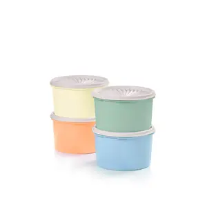 Vintage Small Decorator Canisters (Dreamy Pastels) Set of 4 - 3.8-cup/910mL canisters and seals; air-tight storage; Versatile storage for kitchen, kids, pets, bath, crafts, and more!