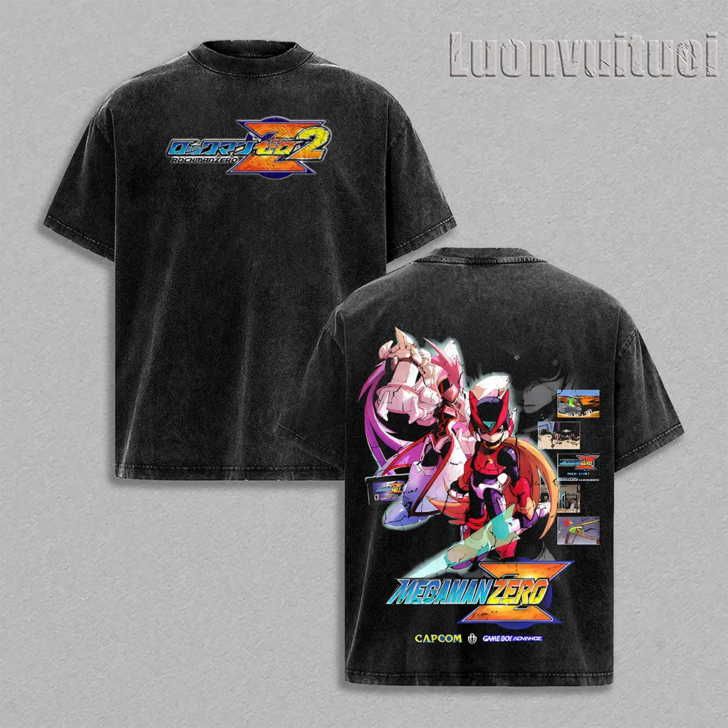 Megaman Zero T-Shirt & Tank Top 100% Premium Cotton Oversized Fit Pre-Washed Unisex Classic Top American Made Menswear Apparel 230gsm Heavyweight,Double-Printed Oversize Soft Lightweight Acid-Washed Cotton Streetwear Graphic Top