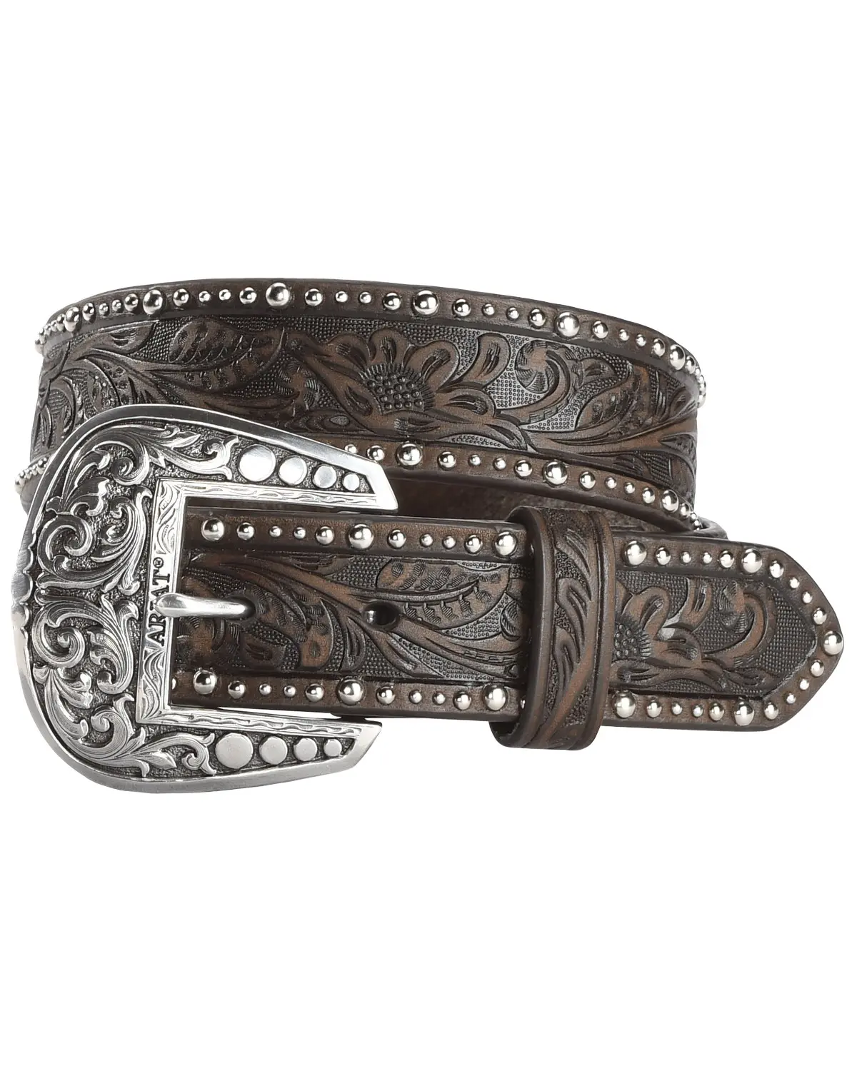Ariat Women's Women'S Tooled And Studded Leather Belt - A1513802
