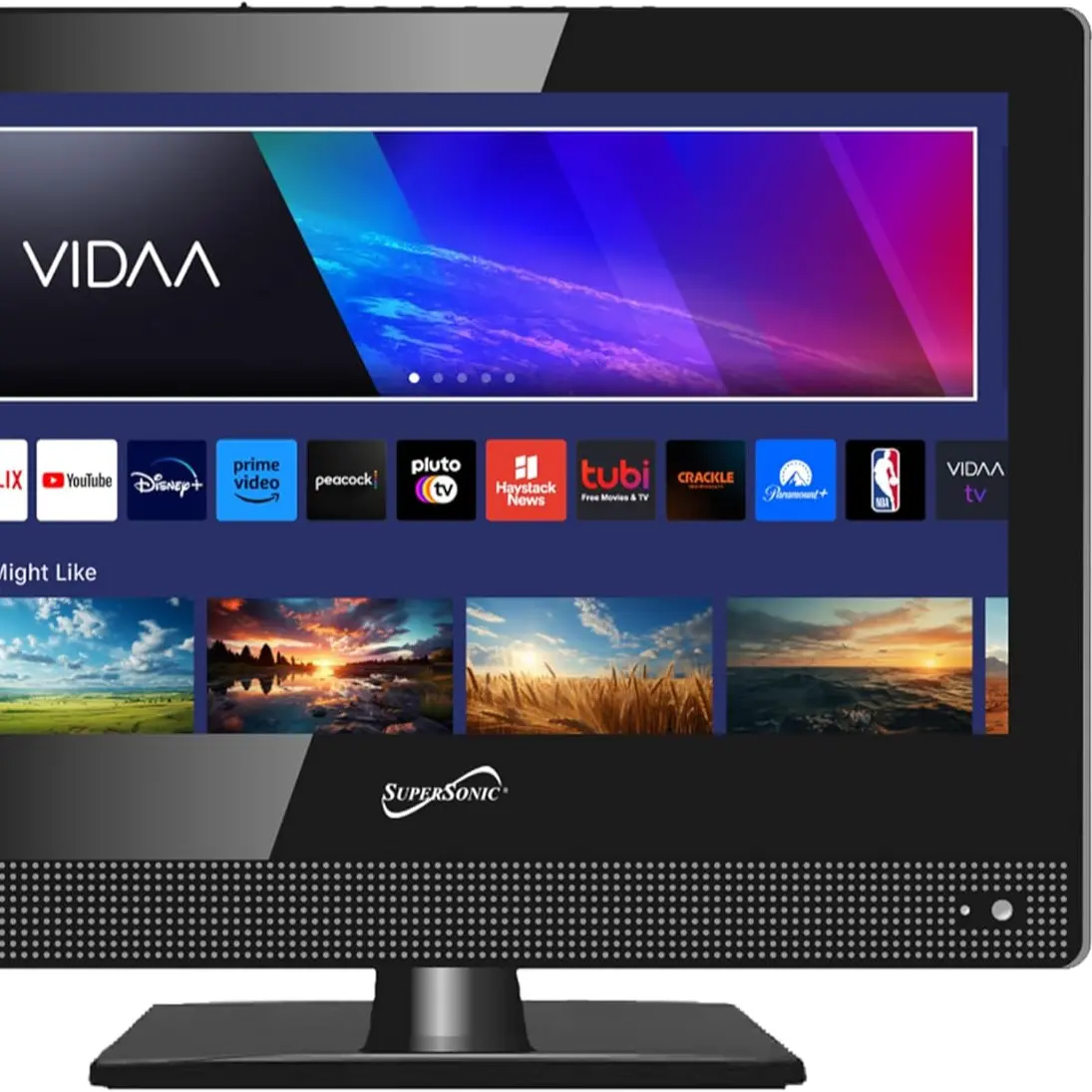 Supersonic SC-1520VTV 15.6 inch Smart AC/DC LED TV 1080p, WiFi, Built-in Speakers 3X HDMI Remote Control