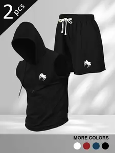 Men's Venom Claw 2-Piece Sleeveless Hoodie & Shorts Set – Trending MMA & Gym Streetwear, Viral Fitness Workout Outfit, Activewear Set (Multiple Colors)