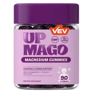 VEV UPMAGO Magnesium Bisglycinate Gummies with Ashwagandha, L-Theanine & B6 – 90ct, Zero Sugar