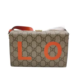 Pre-owned GUCCI Canvas Crossbody Bags GG Supreme Monogram Moon Calfskin Love Valentines Day Padlock