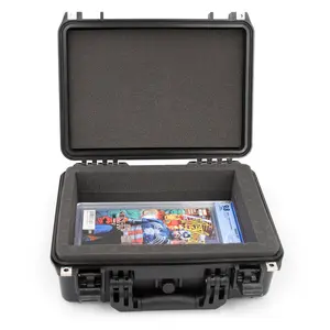 Waterproof Comic Book Storage Box 16” – Heavy-Duty Hard Shell Protection for 8 CGC Graded Comics or 30 Sleeved Top Loaders with Customizable Foam Interior & Secure Travel Features