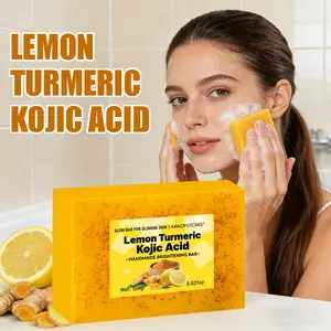 Lemon turmeric soap koji soap, face and hand washing, Facial Wash, deep cleansing Cleanser, moisturizing, suitable for all skin types, unisex, Skin Care Soap, Valentine's Day gift