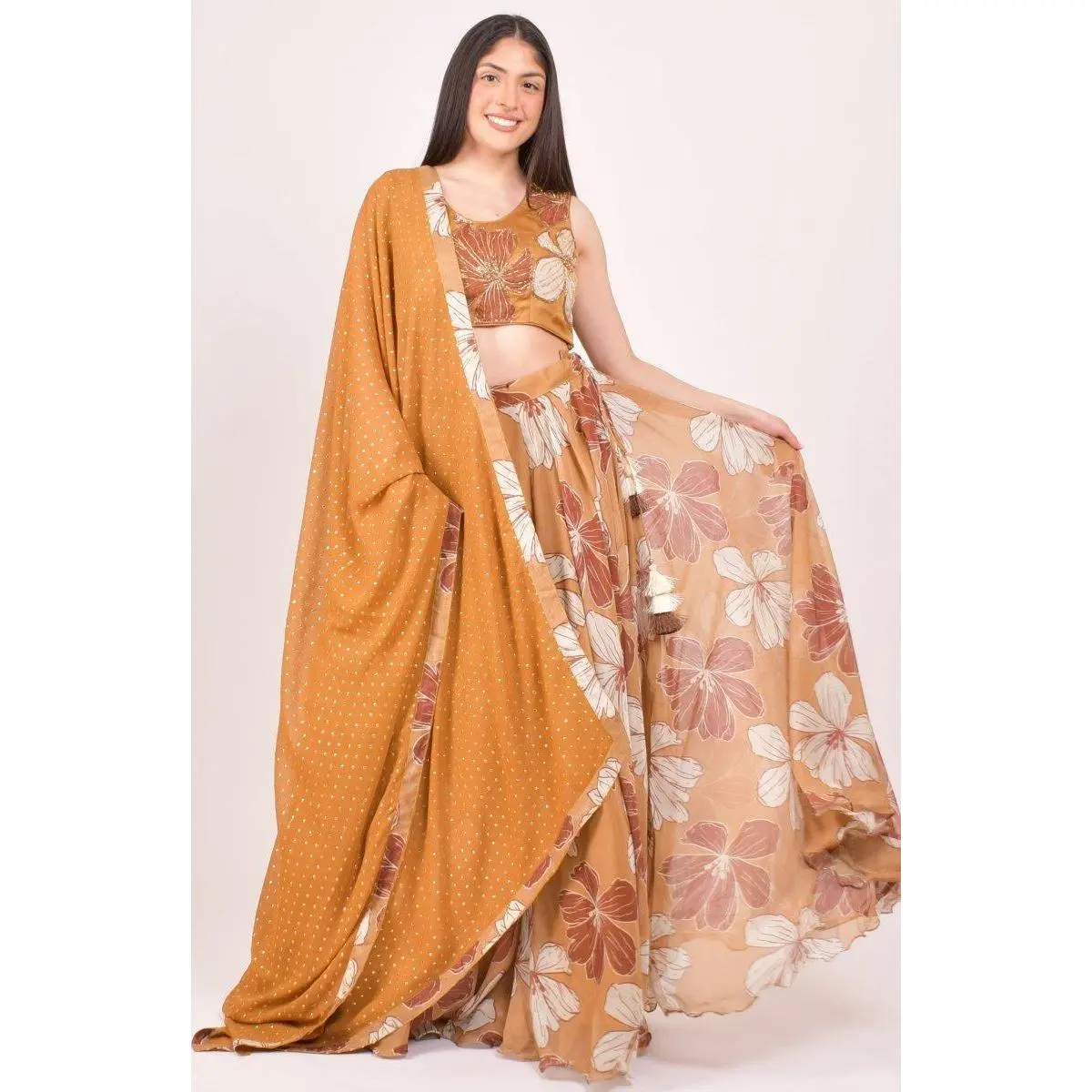 Yellow Zardoshi & Stone Embroidered Lehenga Choli