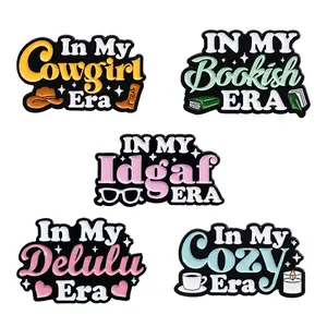 In My Cowgirl Era Enamel Pin Custom IDGAF Cozy Delulu Bookish Brooches Lapel Badge Accessory Jewelry Gift for Friends