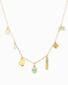 Easter Chick & Egg 7-Charm Necklace