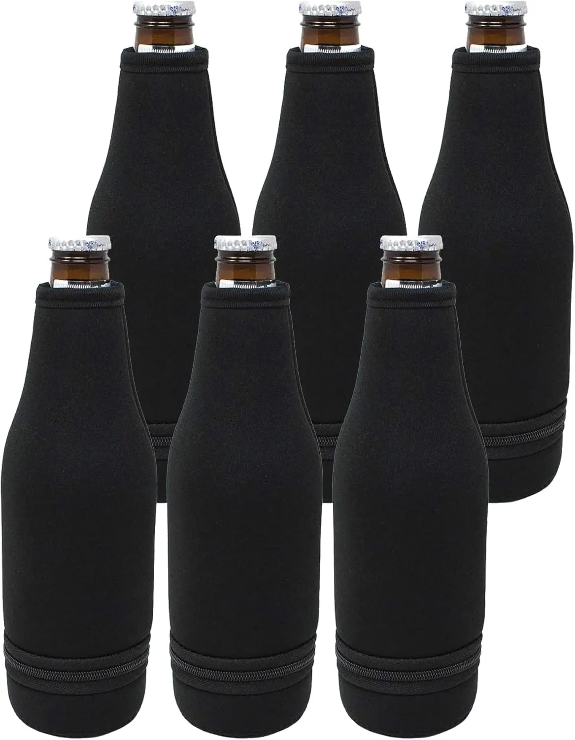 TahoeBay Beer Bottle Cooler Sleeves, 12 oz Bottom Zipper