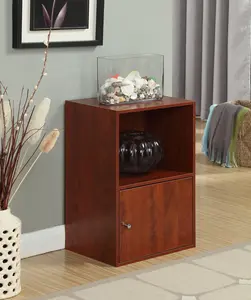 Convenience Concepts Xtra Storage 1-Door Cabinet with Open Compartment, Modern Storage Organizer for Office & Living Room, Multiple Colors