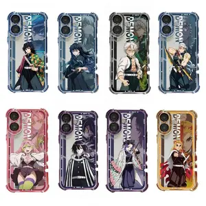 Demon Slayer Collage Samsung S21 S22 S23 S24 S25 iPhone 17/16/15/14/13/12/11 case Trendy Anime Perfect Gift for Fans d-demon four-corner airbag edge pad durable christmas