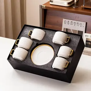 Vintage Coffee Cup & Saucer Set, Ceramic Cup & Saucer, Drinking Supplies for Home Office Use, Gift Ideas, Drinkware, Tea Cup