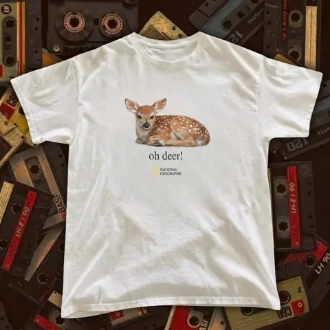 Gildan Men's and Women's T-shirt, Oh Deer Graphic Tee, Animal Tee, Unisex T-shirt, Gift T-shirt, Y2k Unisex Graphic Tees Gothic Grunge Emo Scene Amity Affliction Style Clothes Menswear Womenswear Streetwear